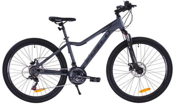 Rower górski junior Fuzlu Attack 26 stal (15") grafitowo-czarny mat rower górski
