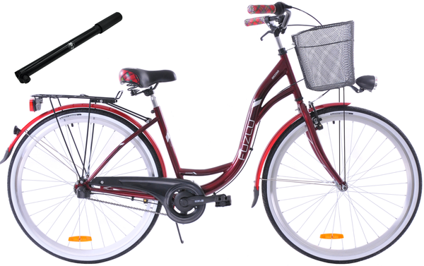 Rower miejski 28 Fuzlu Arizona S3 bordowy