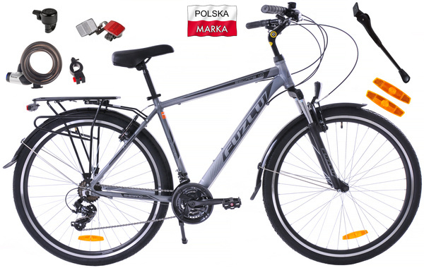 Rower trekkingowy 28 Fuzlu Escape 1.0 Men (20") grafit/czarny/czarny mat