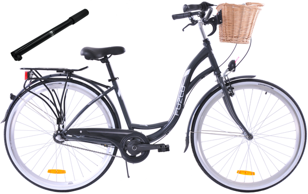 Rower miejski 28 Fuzlu Nevada S3 grafitowy