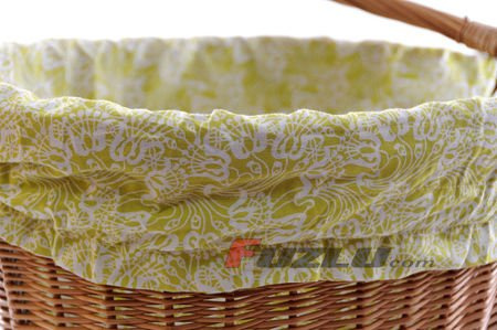 Ozdobna wkładka do kosza zielona w zygzak