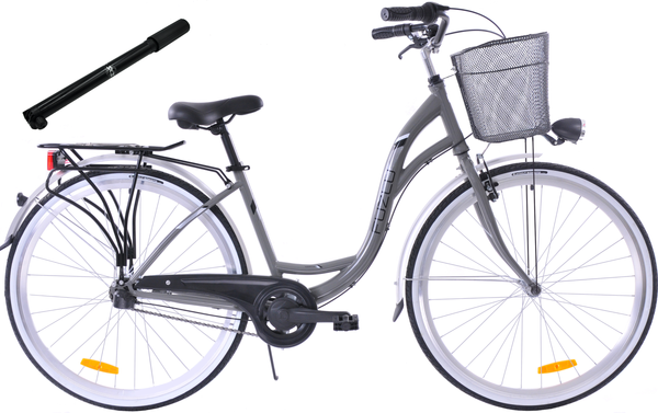 Rower miejski 28 Fuzlu Nevada S3 jasno grafitowy