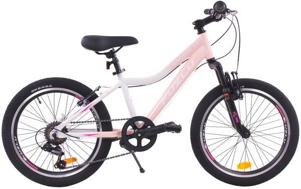 Rower górski dziecięcy 20 Fuzlu Warrior 1.0 Jr biało różowy