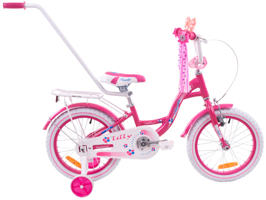 Rower dziecięcy 16 rowerek Fuzlu LILLY różowo-biały aluminiowy