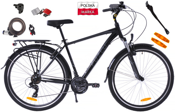 Rower trekkingowy 28 Fuzlu Core Men amor. (20")  czarny/srebrny/srebrny połysk