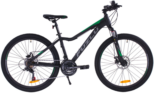 Rower górski junior Fuzlu Attack 26 stal (15") czarno-zielony mat rower górski