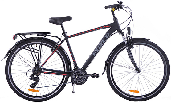 Rower trekkingowy Fuzlu Core męski amt czarno-czerwony 19"