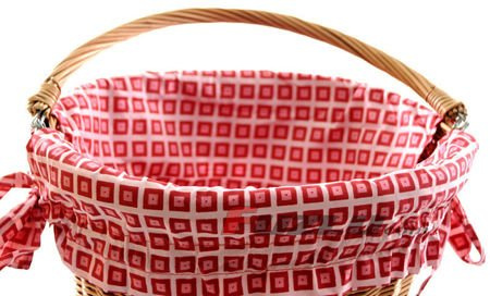 Ozdobna wkładka do kosza różowa krata