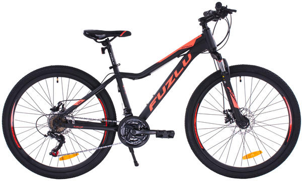 Rower górski junior Fuzlu Attack 26 stal (15") czarno-czerwony połysk rower górski